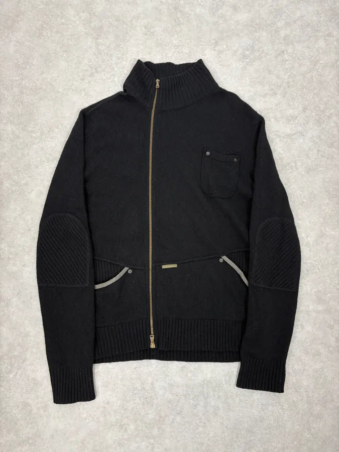 2000s Dolce & Gabbana Black Asymmetrical Zip Wool Sweater nLcmspO 0
