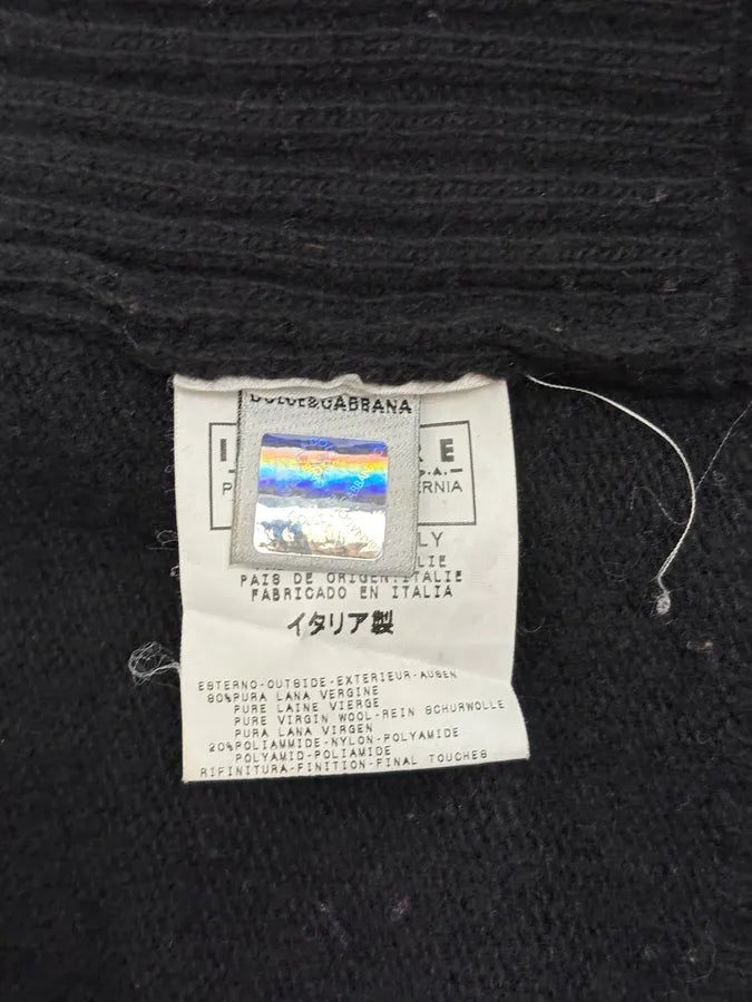 2000s Dolce & Gabbana Black Asymmetrical Zip Wool Sweater nLcmspO 10