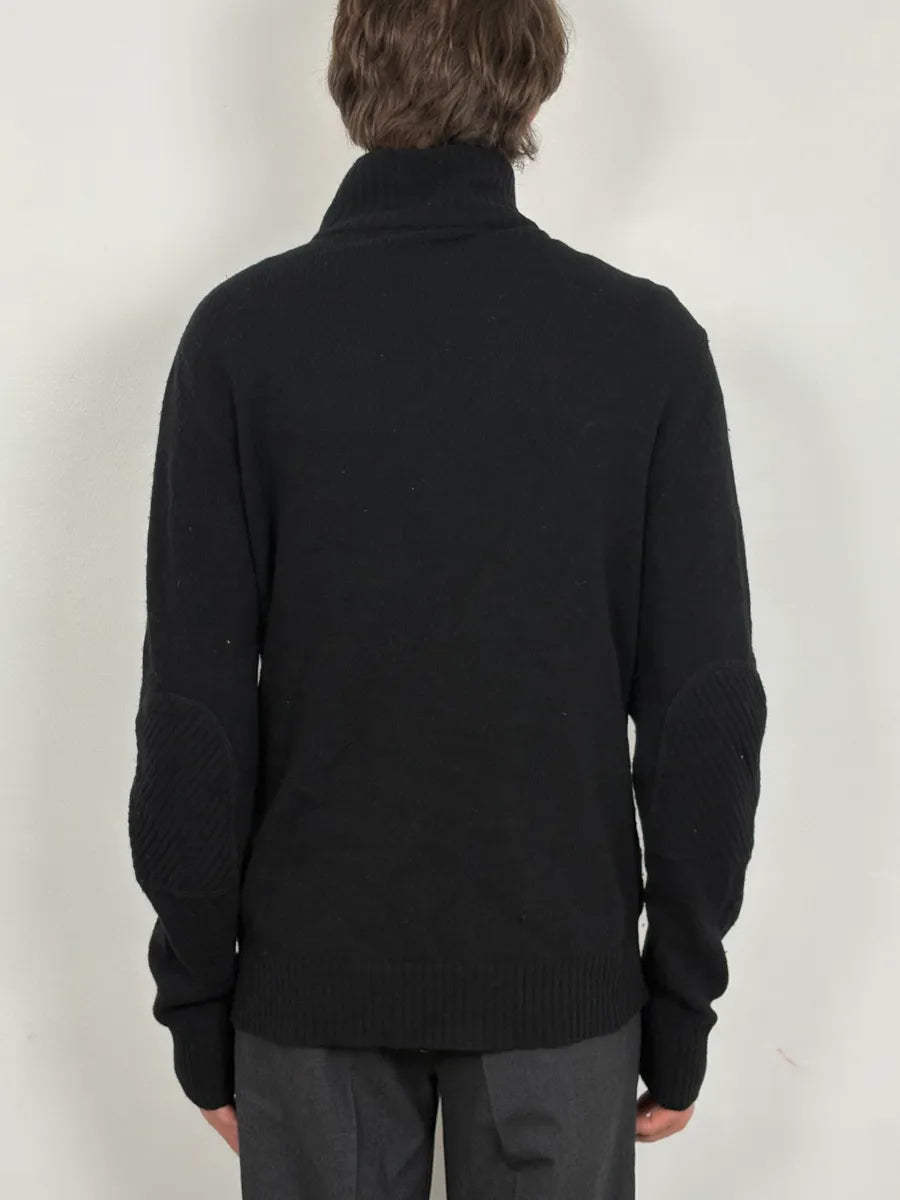 2000s Dolce & Gabbana Black Asymmetrical Zip Wool Sweater nLcmspO 2