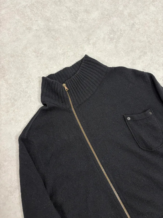 2000s Dolce & Gabbana Black Asymmetrical Zip Wool Sweater nLcmspO 4