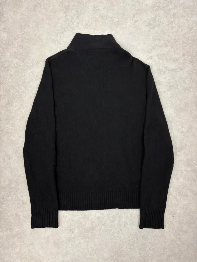 2000s Dolce & Gabbana Black Asymmetrical Zip Wool Sweater nLcmspO 5