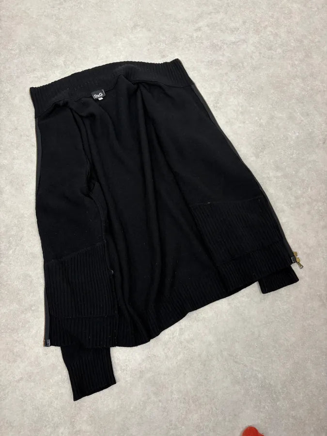 2000s Dolce & Gabbana Black Asymmetrical Zip Wool Sweater nLcmspO 6