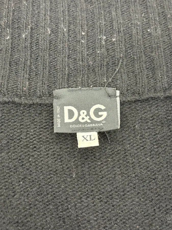 2000s Dolce & Gabbana Black Asymmetrical Zip Wool Sweater nLcmspO 9