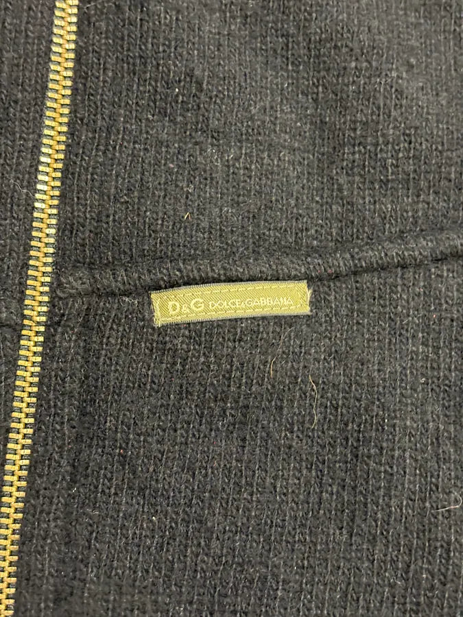 2000s Dolce & Gabbana Black Asymmetrical Zip Wool Sweater nLcmspO 8