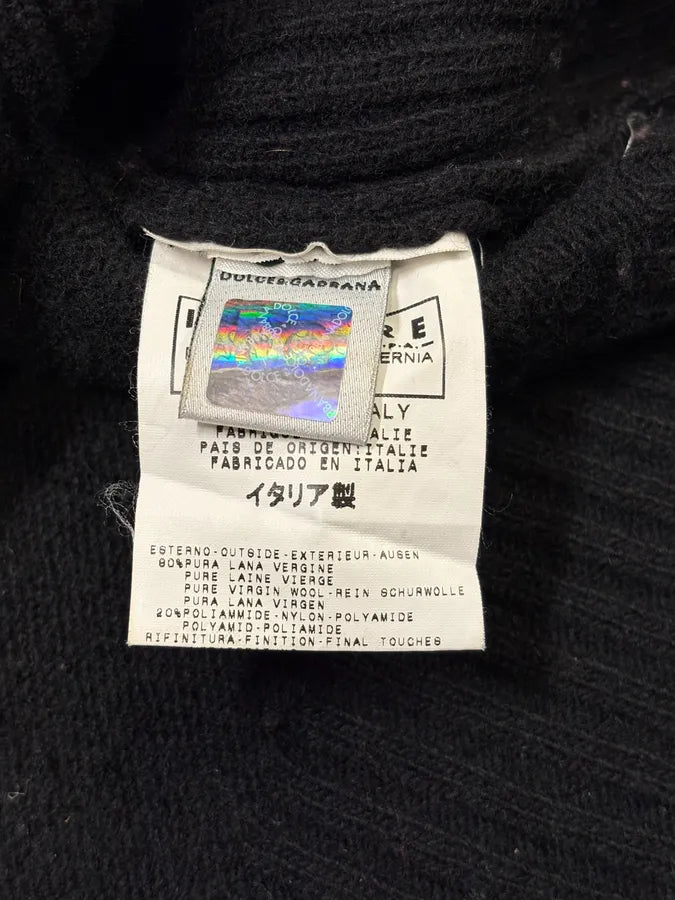 2000s Dolce & Gabbana Black Asymmetrical Zip Wool Sweater nLcmspO 10