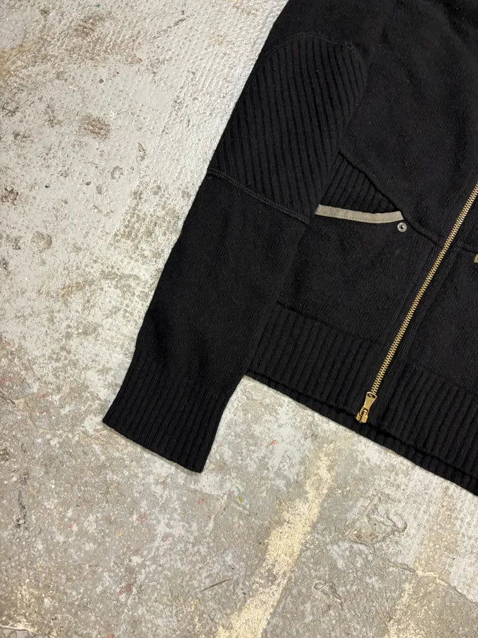 2000s Dolce & Gabbana Black Asymmetrical Zip Wool Sweater nLcmspO 7