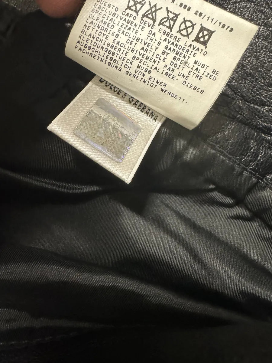 2000s Dolce & Gabbana Black Bootcut Leather Pants (S) 11