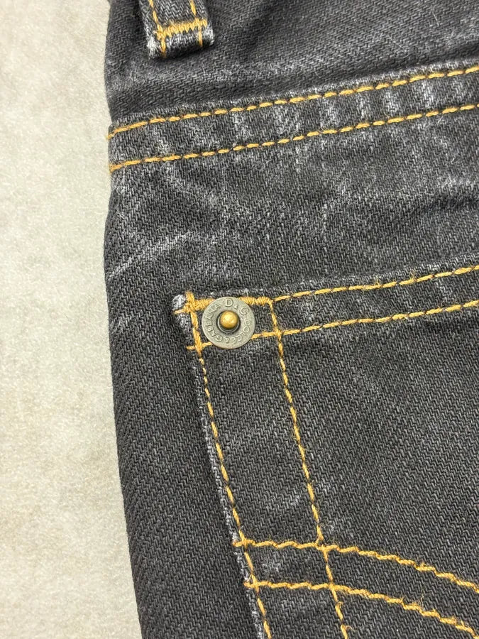 2000s Dolce & Gabbana Black Brut Contrast Stich Straight Denim Jeans SHytpUp 9