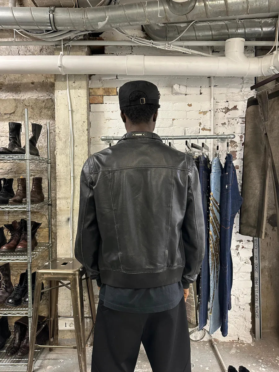2000s Dolce & Gabbana Black Button Ups Leather Rebel Jacket QmcfGBp 8