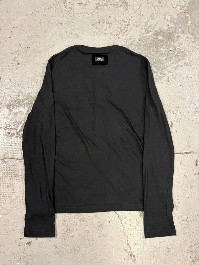 2000s Dolce & Gabbana Black Buttoned Henley Longsleeves orGgmfH 5
