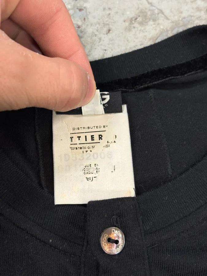 2000s Dolce & Gabbana Black Buttoned Henley Longsleeves orGgmfH 8