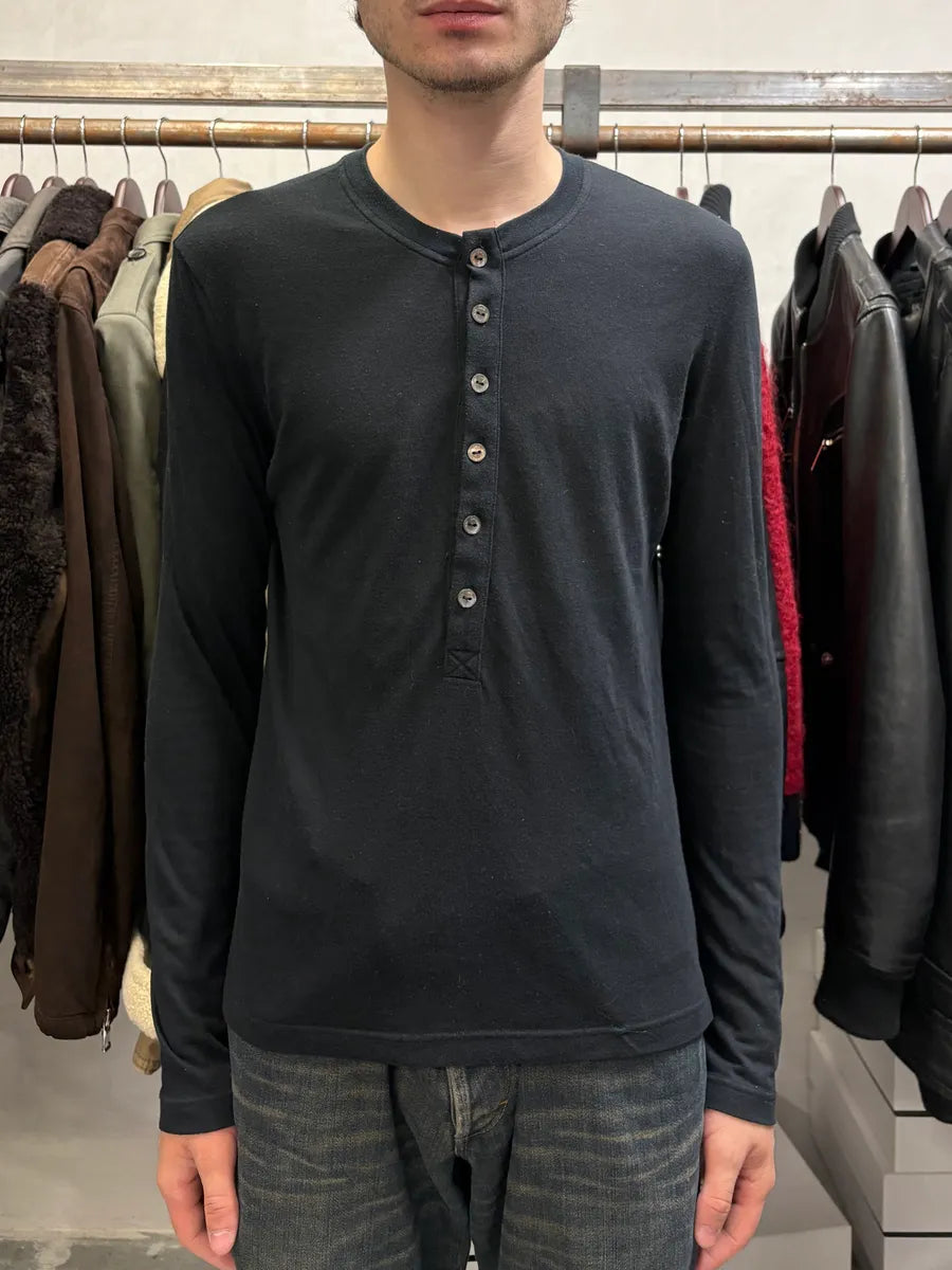2000s Dolce & Gabbana Black Buttoned Henley Longsleeves orGgmfH 1