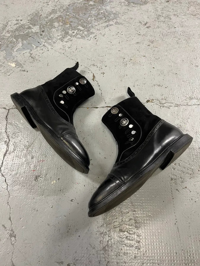 2000s Dolce & Gabbana Black Buttoned Leather Boots vFIalrU 1