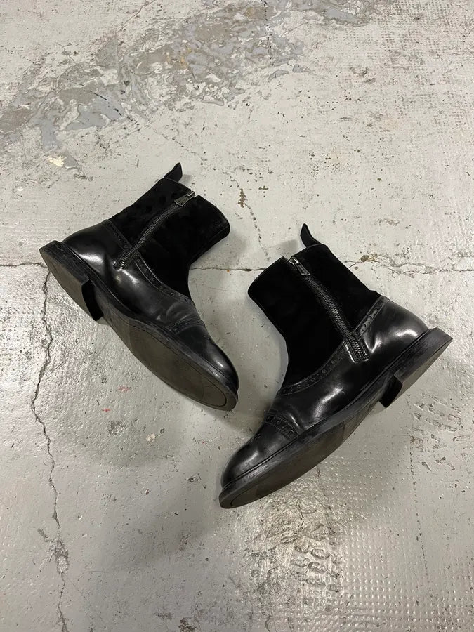 2000s Dolce & Gabbana Black Buttoned Leather Boots vFIalrU 2