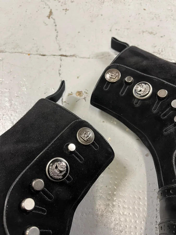 2000s Dolce & Gabbana Black Buttoned Leather Boots vFIalrU 3