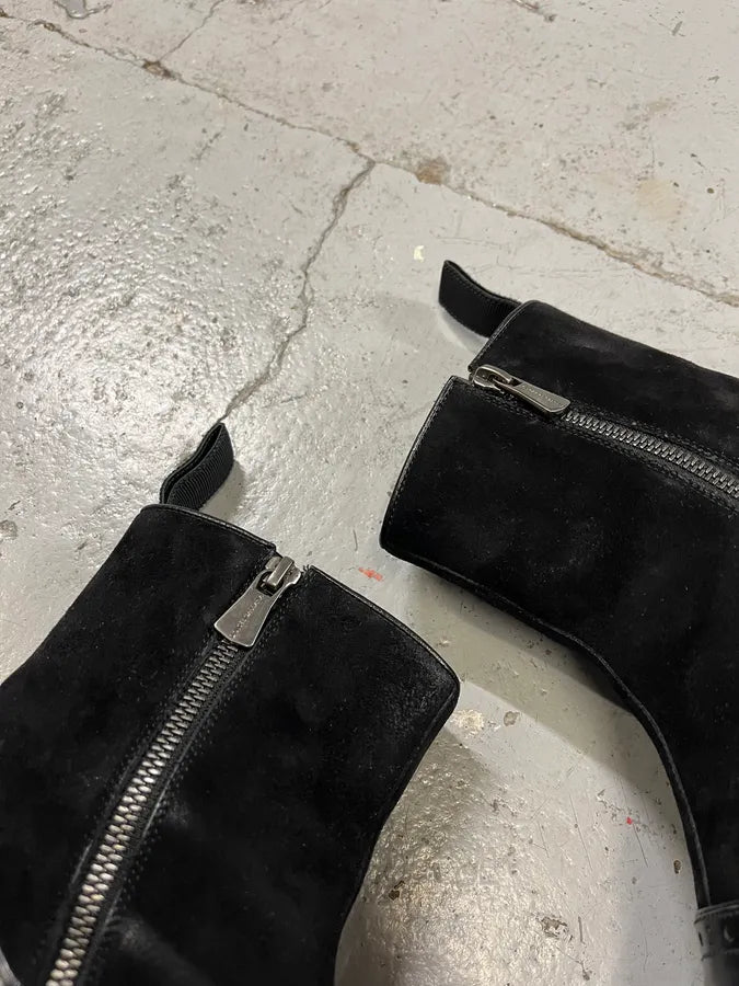 2000s Dolce & Gabbana Black Buttoned Leather Boots vFIalrU 4