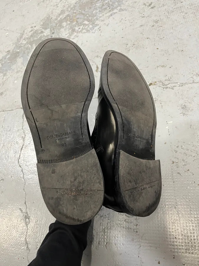 2000s Dolce & Gabbana Black Buttoned Leather Boots vFIalrU 7