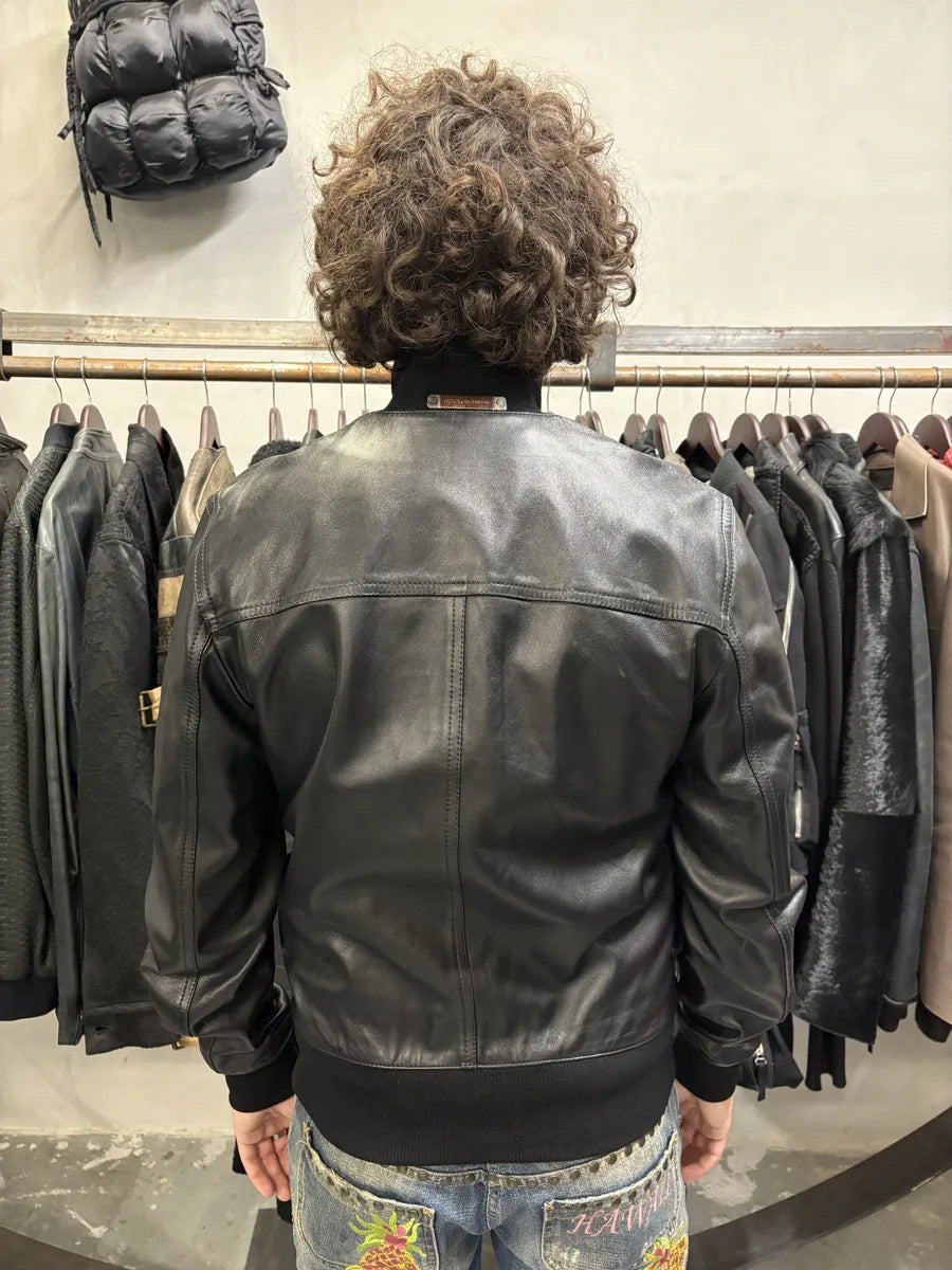 2000s Dolce & Gabbana Black Buttoned Leather Jacket pXHHCYj 2