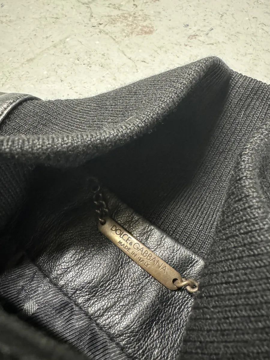 2000s Dolce & Gabbana Black Buttoned Leather Jacket pXHHCYj 8