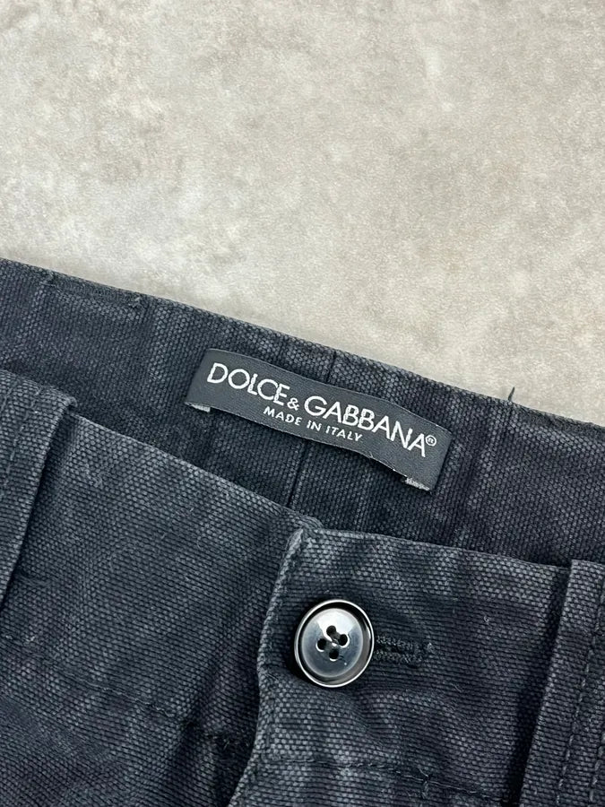 2000s Dolce & Gabbana Black Cargo Buttoned Pants xbYnLpo 8