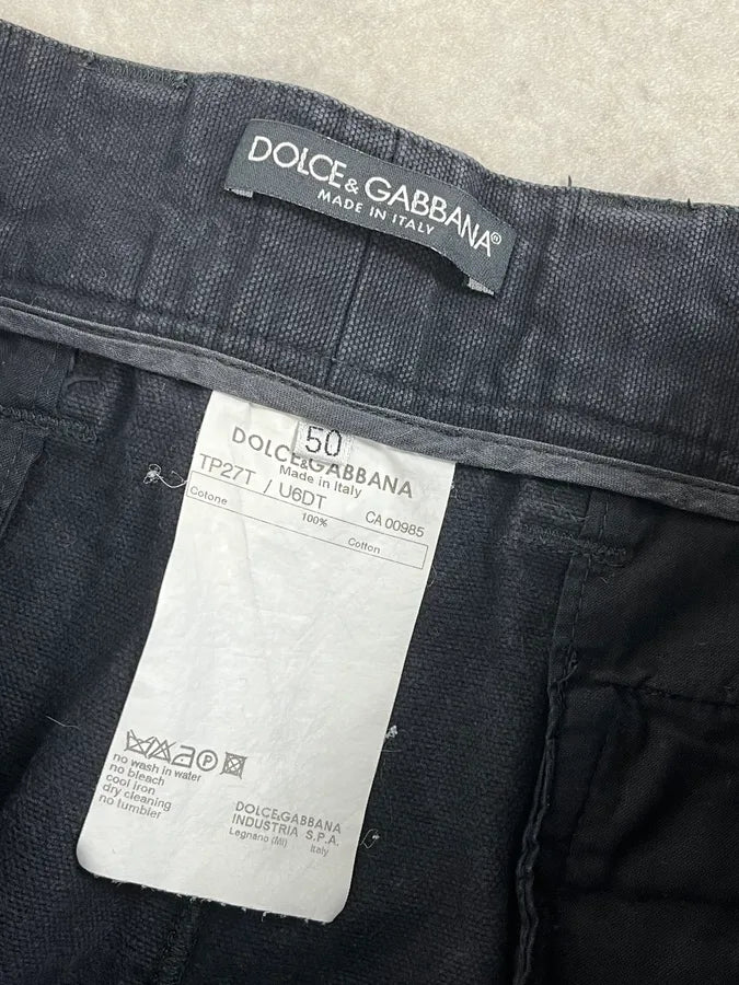 2000s Dolce & Gabbana Black Cargo Buttoned Pants xbYnLpo 10