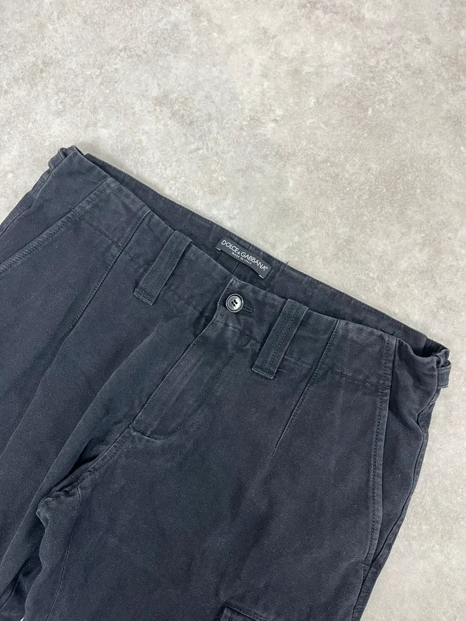 2000s Dolce & Gabbana Black Cargo Buttoned Pants xbYnLpo 5