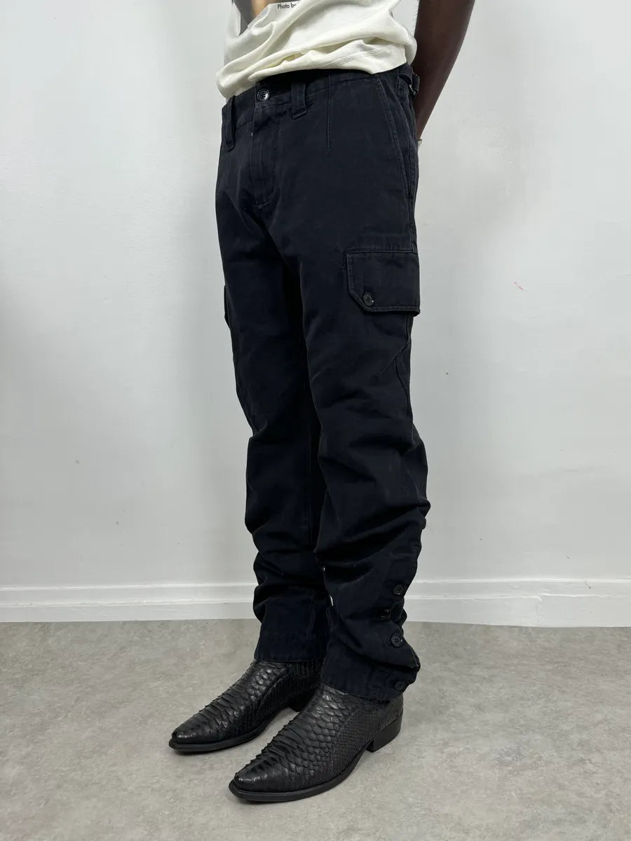 2000s Dolce & Gabbana Black Cargo Buttoned Pants xbYnLpo 2