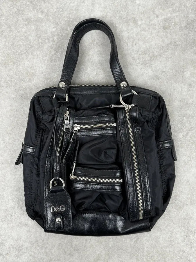 2000s Dolce & Gabbana Black Cargo Zip Handle Bag tGzkiNl 0