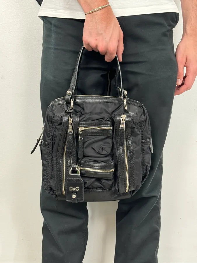 2000s Dolce & Gabbana Black Cargo Zip Handle Bag tGzkiNl 2