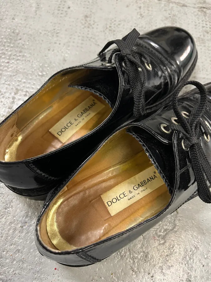 2000s Dolce & Gabbana Black Class Leather Derbies ufSiolb 7