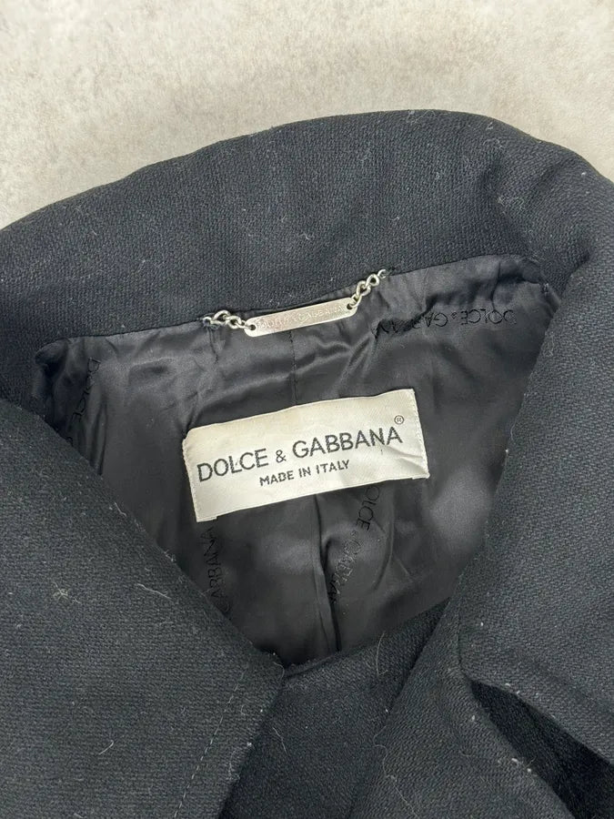 AW1996 Dolce & Gabbana Black Classy Wool Buttoned Officer Peacoat Jacket  ViynmRx 7