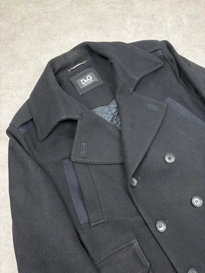 2000s Dolce & Gabbana Black Classy Wool Caban Jacket XHhsVLG 4