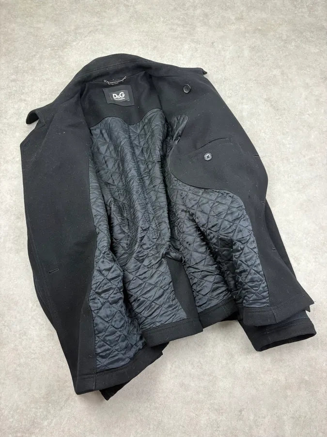 2000s Dolce & Gabbana Black Classy Wool Caban Jacket XHhsVLG 6