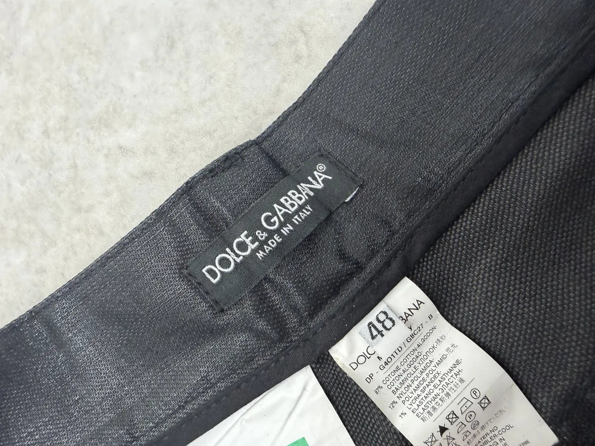 2000s Dolce & Gabbana Black Coated Waxed Effect Obscure Slim Pants CMxfRiv 7