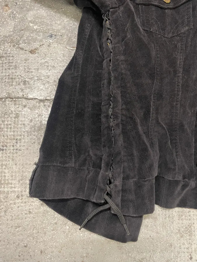 2000s Dolce & Gabbana Black Corduroy & Fur Buttoned Pure Jacket (XS/S) 7