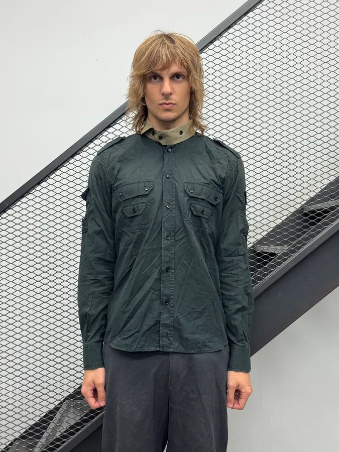 SS2008 Dolce & Gabbana Black Cargo Multi-Pocket Utility Shirt epYVNqD 2