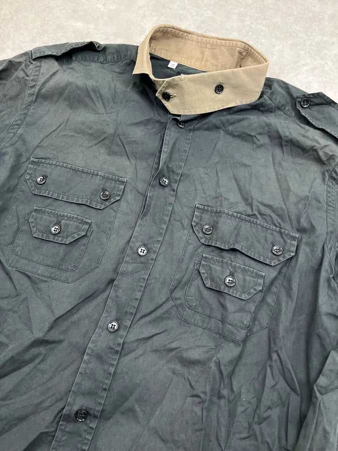 SS2008 Dolce & Gabbana Black Cargo Multi-Pocket Utility Shirt epYVNqD 8