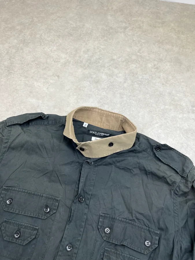 SS2008 Dolce & Gabbana Black Cargo Multi-Pocket Utility Shirt epYVNqD 6