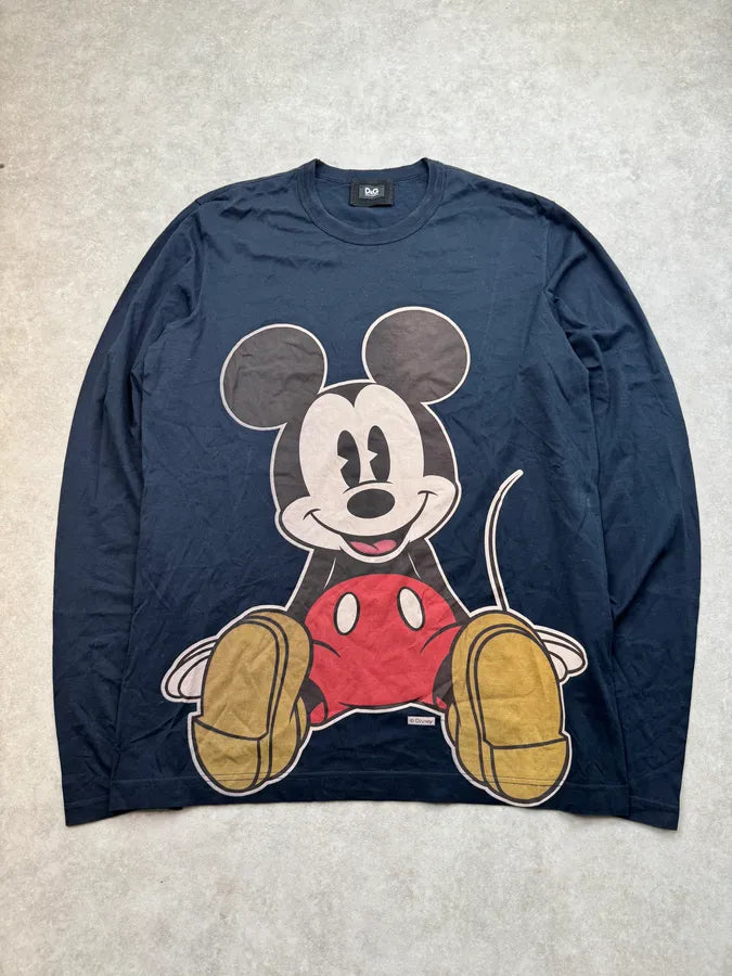 AW2010 Dolce & Gabbana Black Mickey & Minnie Longsleeve pMGFMXY 0