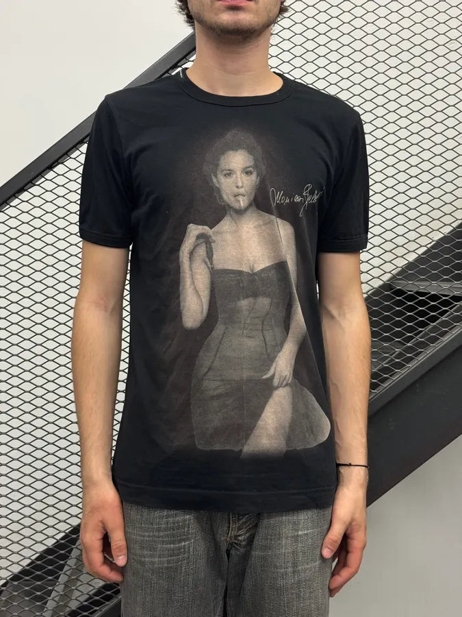 2000s Dolce & Gabbana Black Cotton Monica Bellucci Portrait T-Shirt yCuTzLj 1