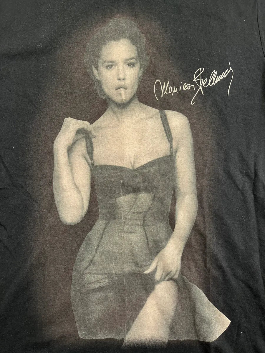 2000s Dolce & Gabbana Black Cotton Monica Bellucci Portrait T-Shirt yCuTzLj 7