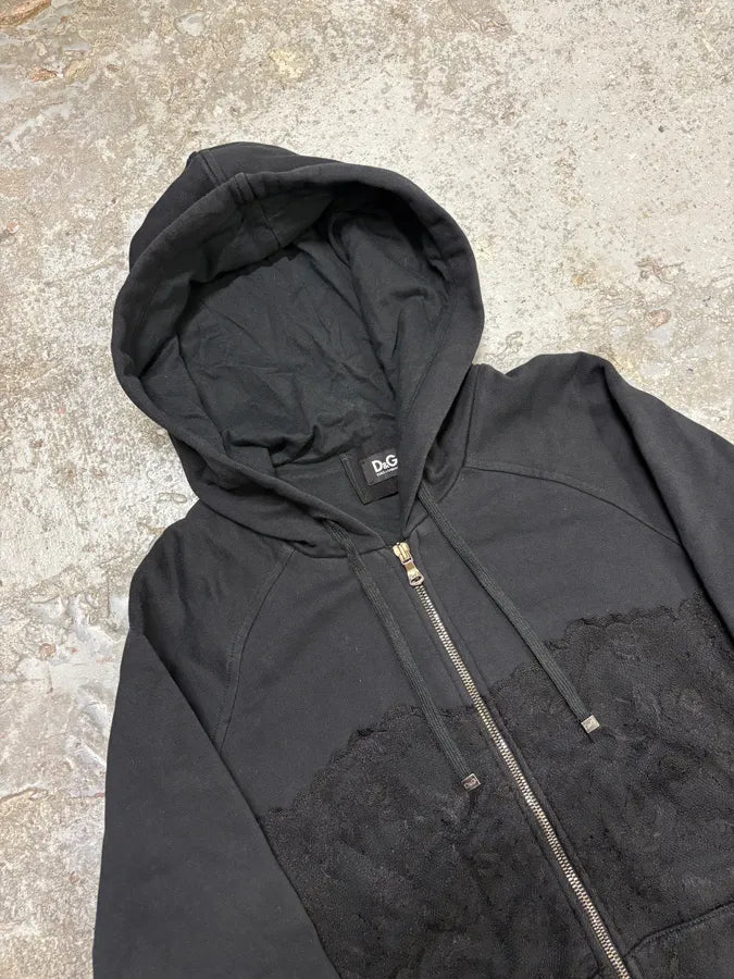 2000s Dolce & Gabbana Black Cozy Zip-up Sweatshirt wxhRqAV 4