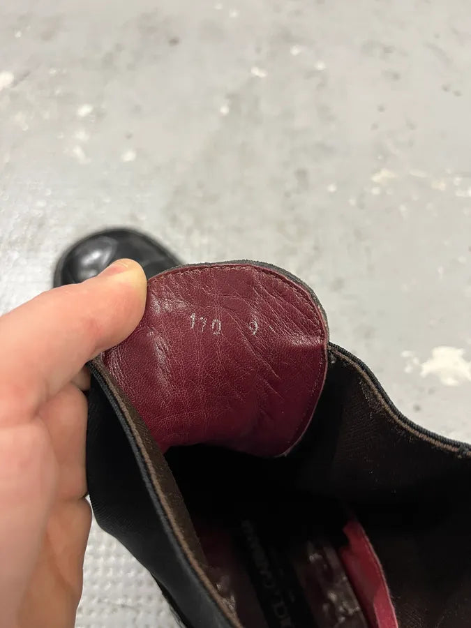 2000s Dolce & Gabbana Black Crocodile Embossed Leather Boots sNbaVCm 5