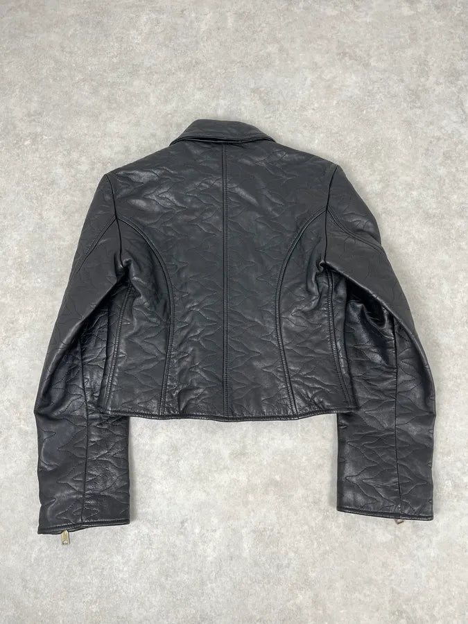 2000s Dolce & Gabbana Black Cropped Premium Biker Leather Jacket VmBVRXI 5