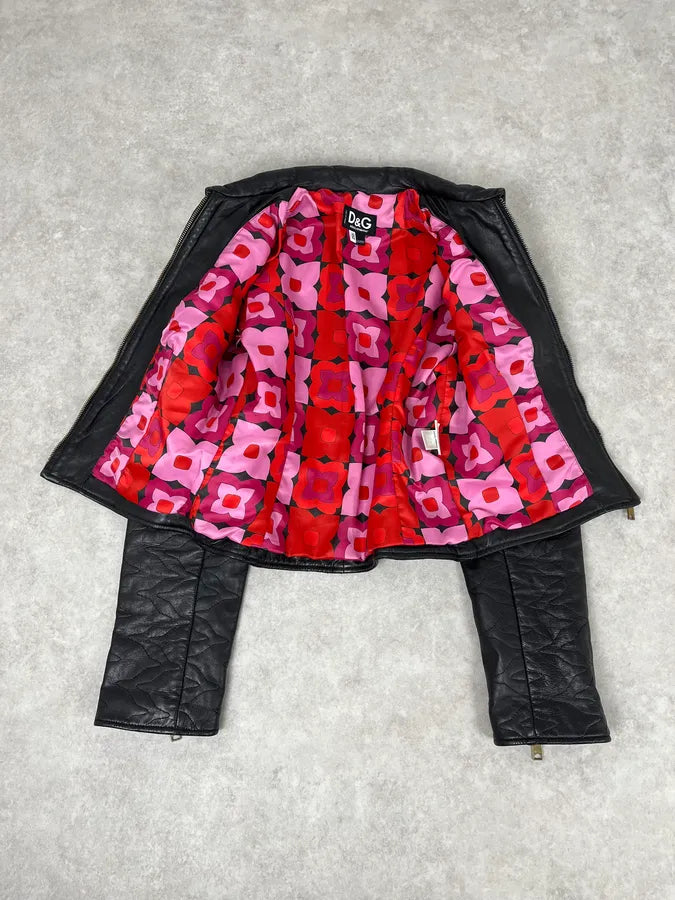 2000s Dolce & Gabbana Black Cropped Premium Biker Leather Jacket VmBVRXI 10