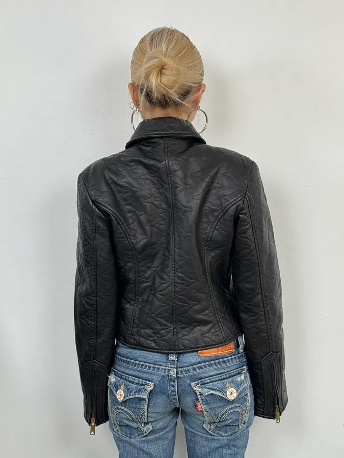 2000s Dolce & Gabbana Black Cropped Premium Biker Leather Jacket VmBVRXI 2