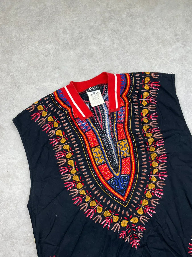 SS2002 Dolce & Gabbana Black Dashiki MBA Tank Top bbKsGna 4