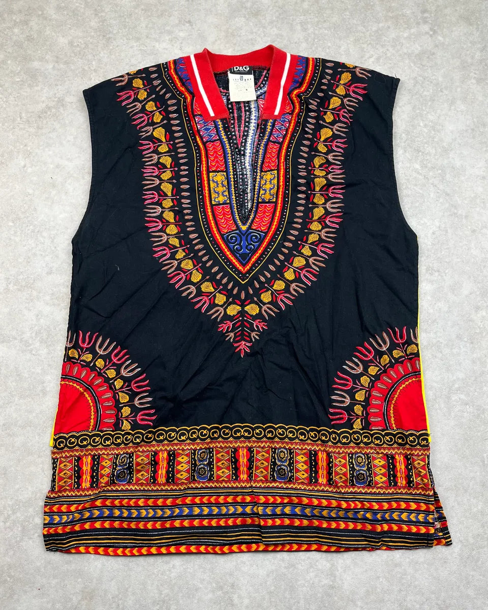 SS2002 Dolce & Gabbana Black Dashiki MBA Tank Top bbKsGna 0