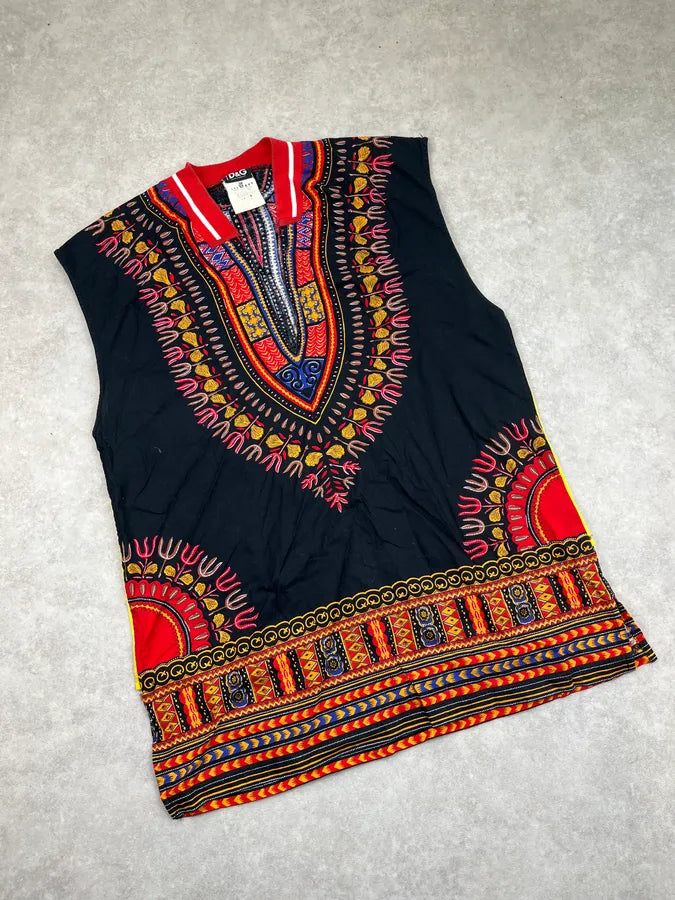 SS2002 Dolce & Gabbana Black Dashiki MBA Tank Top bbKsGna 5