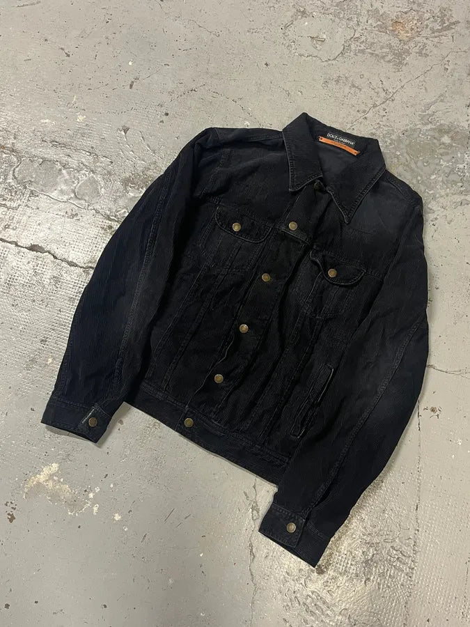 2000s Dolce & Gabbana Black Distressed Denim Jacket rrfoUmu 3
